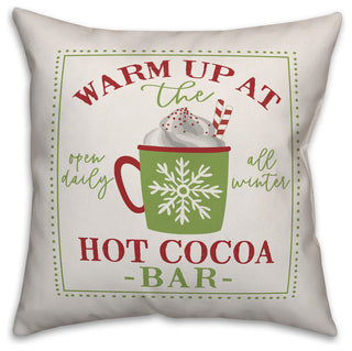 Warm Up At Hot Cocoa Bar 16"x16" Throw Pillow