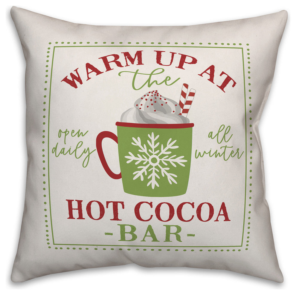 Warm Up At Hot Cocoa Bar 16"x16" Throw Pillow