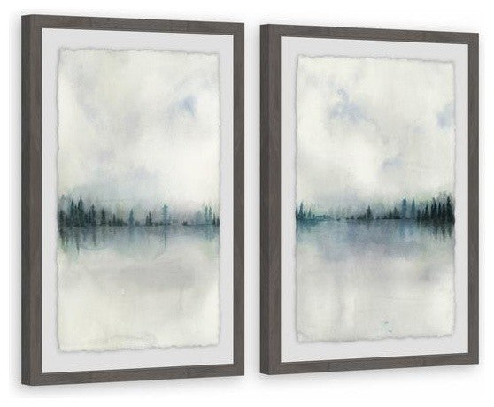 Cloudy Lake Diptych, Set of 2, 24x36 Panels