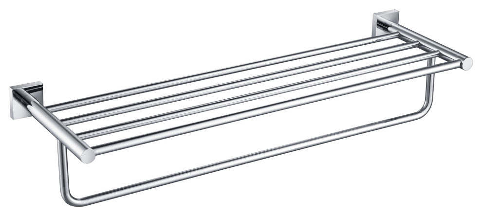 Ventus Bathroom Shelf with Towel Bar, Chrome