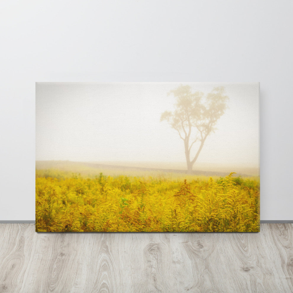 Dreams of Goldenrod and Fog Rural Canvas Wall Art Print, 24" X 36"