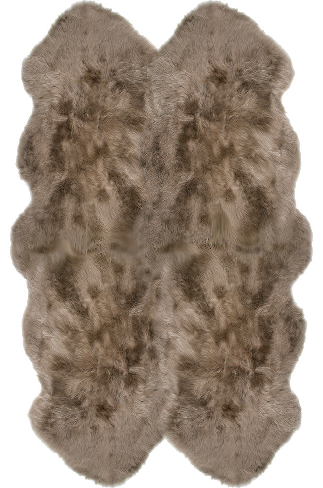 New Zealand Sheepskin Quarto Pelt, 4'x6', Taupe, 4'x6'