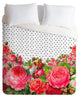 Deny Designs Allyson Johnson Bold Floral And Dots Duvet Cover, Lightweight