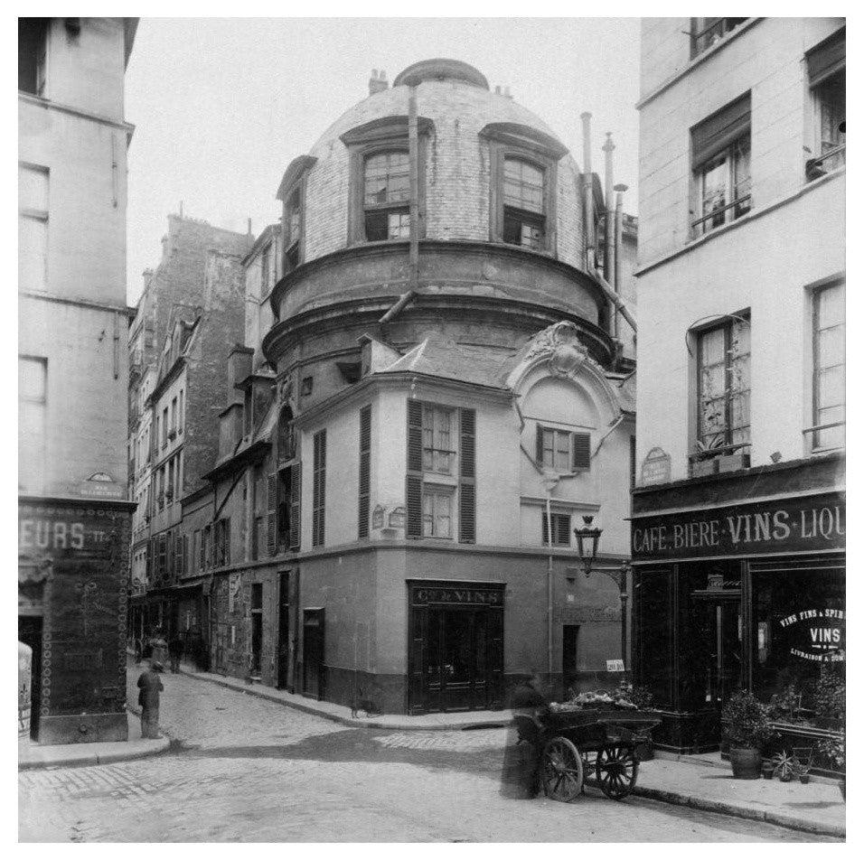 "Paris, 1898, The Old School of Medicine, rue de la Bucherie" Paper Art, 24"x24"