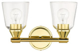Catania 2-Light Polished Brass Vanity Sconce
