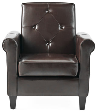 GDF Studio Barzini Leather Club Chair, Brown