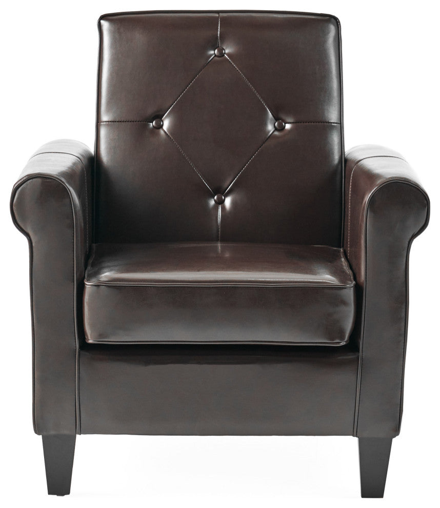 GDF Studio Barzini Leather Club Chair, Brown