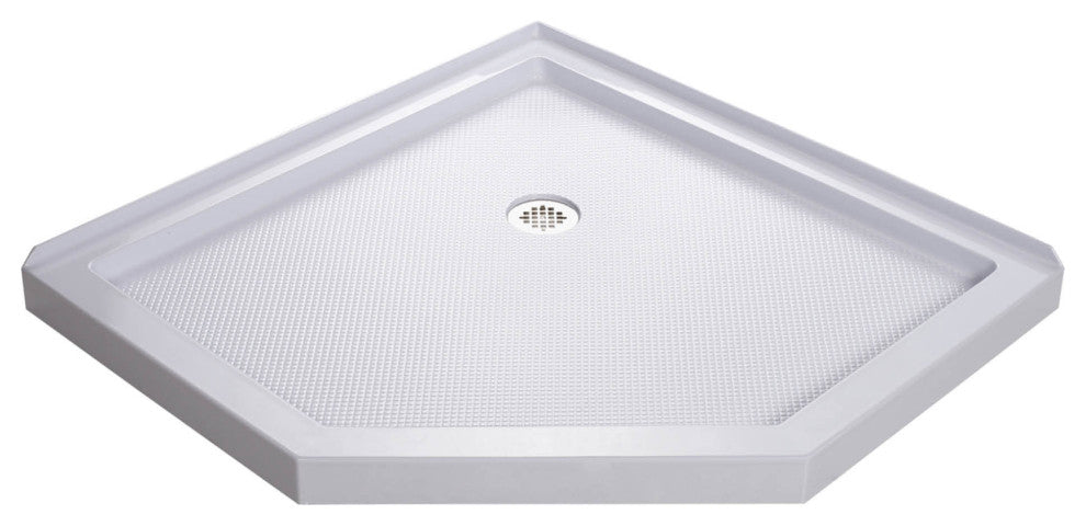 Prism Lux 38x74 3/4 Neo-Angle Shower Enclosure Brushed Nickel, White Base