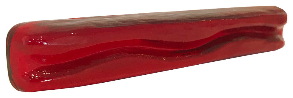 1x6 Wave Hand Poured Glass Tile, Red