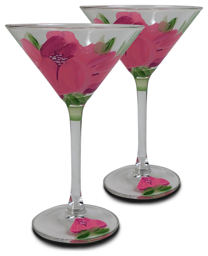 Peony Martini Glasses, Set of 2