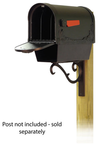 Floral Mailbox With Newspaper Tube & Sorrento Front Mailbox Mounting Bracket