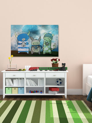 "Tiny Houses" Painting Print on Wrapped Canvas