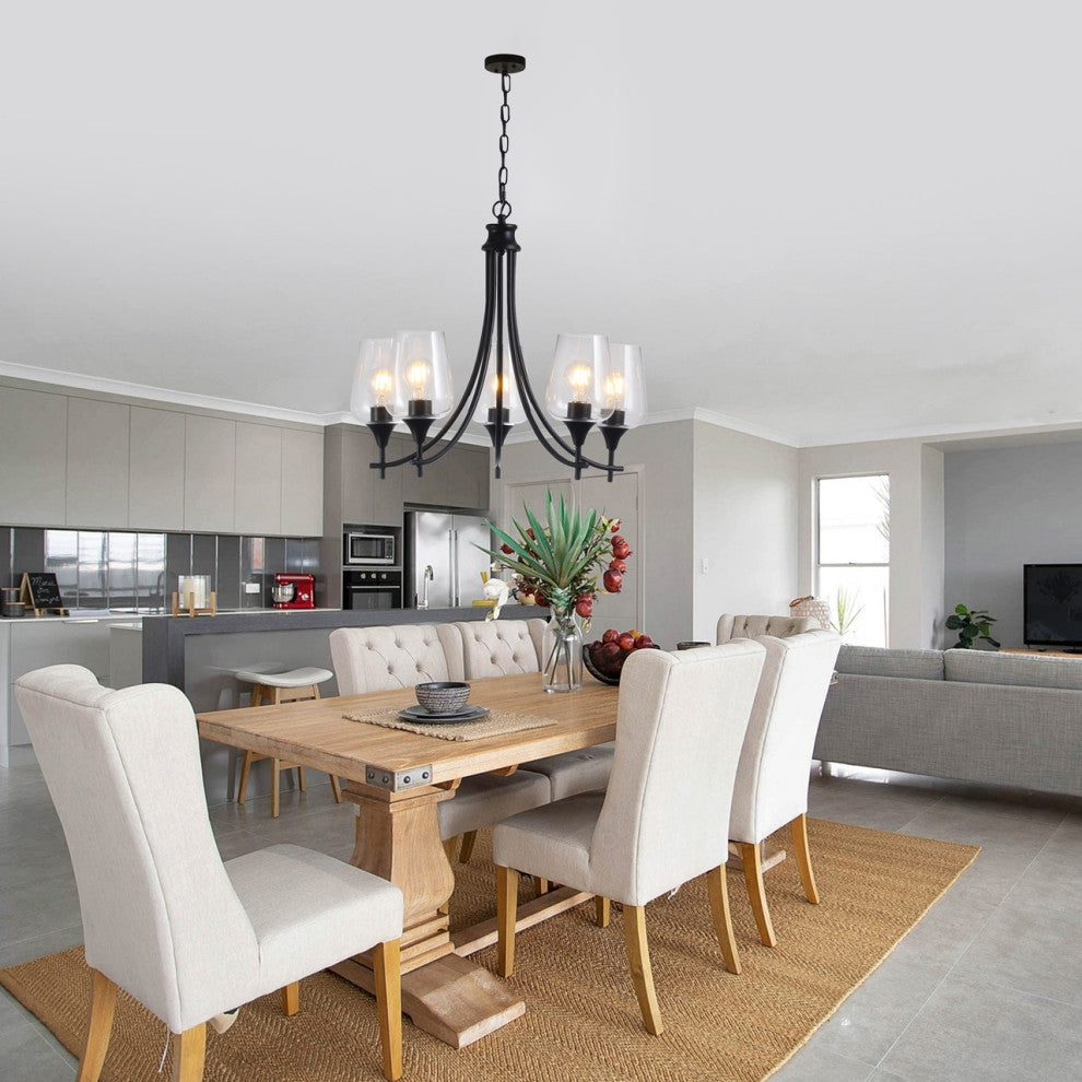 CHLOE Lighting CH6S902BK21-UC5 WILLAN Transitional 5 Light Hanging Chandelier