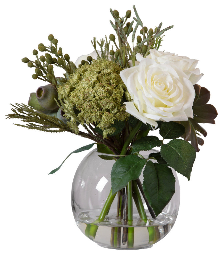 Uttermost Belmonte Floral Bouquet and Vase