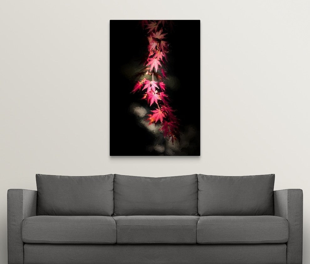 "Red Paint Stroke" Wrapped Canvas Art Print, 32"x48"x1.5"