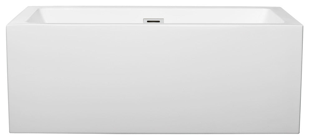 Melody 60" Freestanding White Bathtub, Chrome Drain