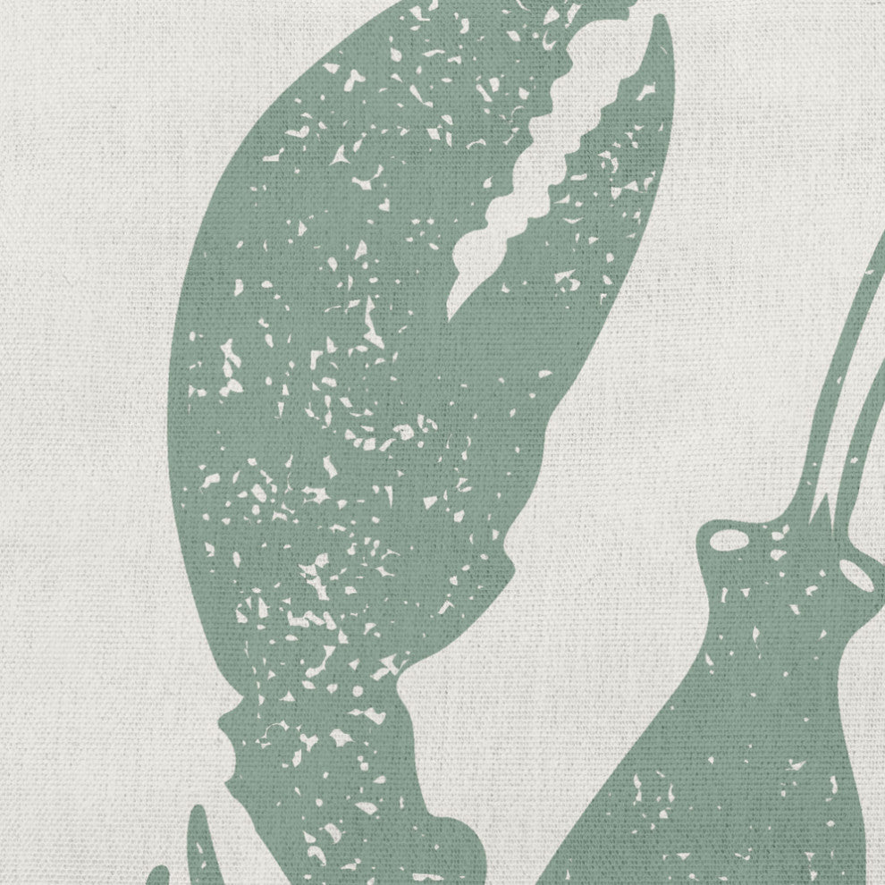18x18" Lobster Nautical Decorative Indoor Pillow, Sage and White