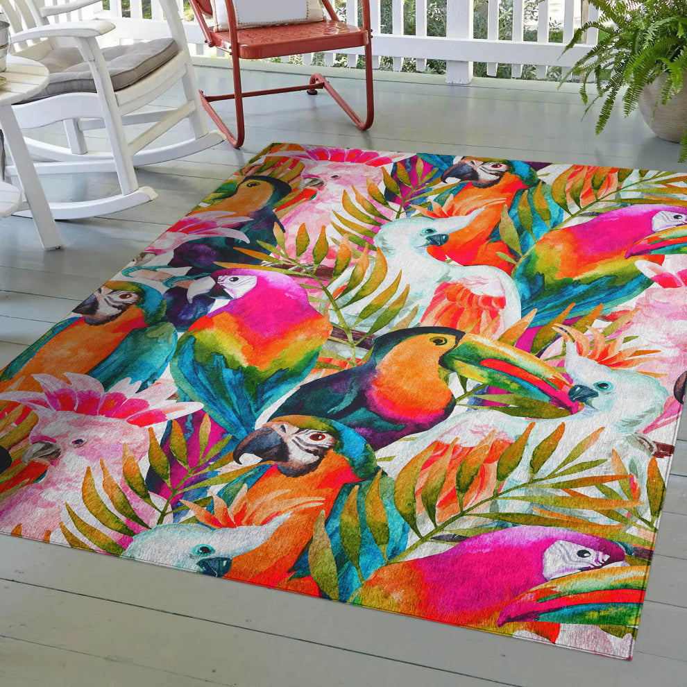 Indoor/Outdoor Tropics TC5 Confetti Machine Washable 9' x 12' Rug