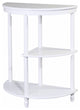 3-Tier Crescent Console/End Table in White