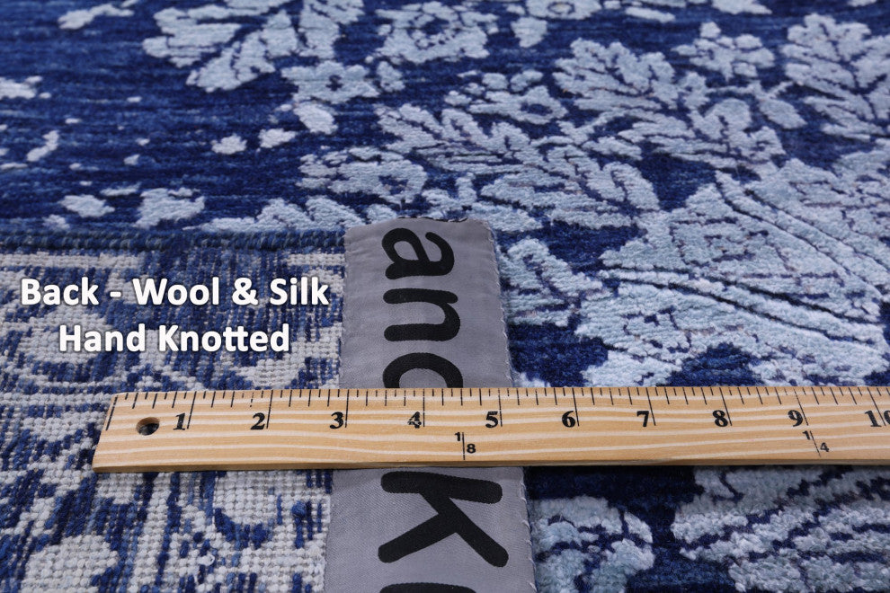 Persian Wool and Silk Hand Knotted Rug 8' 11" X 12' 1" Q9419