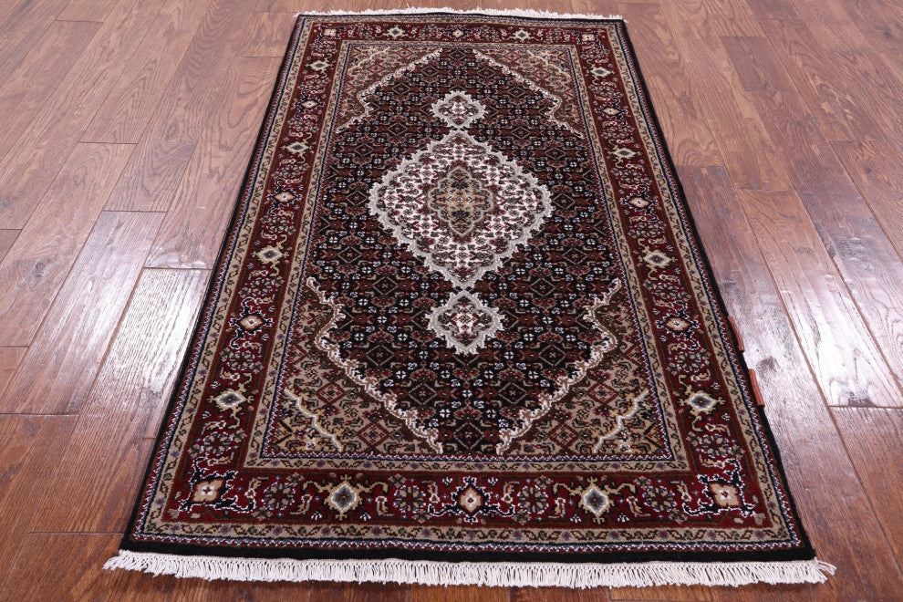3' 0" X 5' 0" Persian Tabriz Hand-Knotted Wool and Silk Rug Q8924