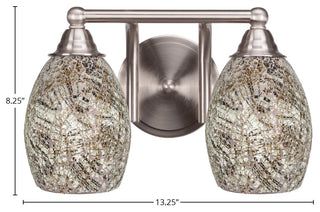 Paramount 2-Light Bath Bar, Brushed Nickel, 5" Natural Fusion Glass