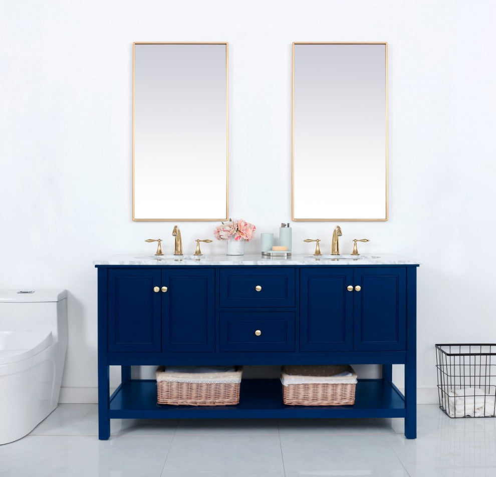 Matilda Single Bathroom Vanity, Blue, 60"