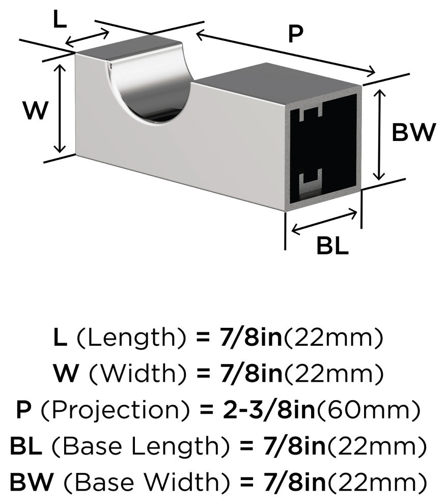 Monument Contemporary Single Robe Hook, Chrome