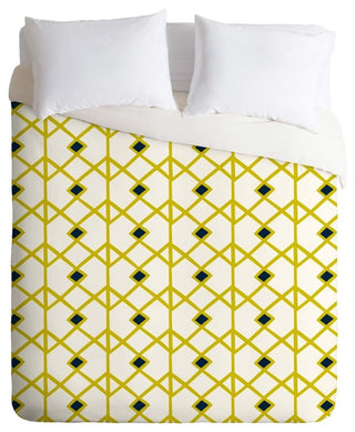 Deny Designs Heather Dutton Annika Diamond Citron Duvet Cover - Lightweight