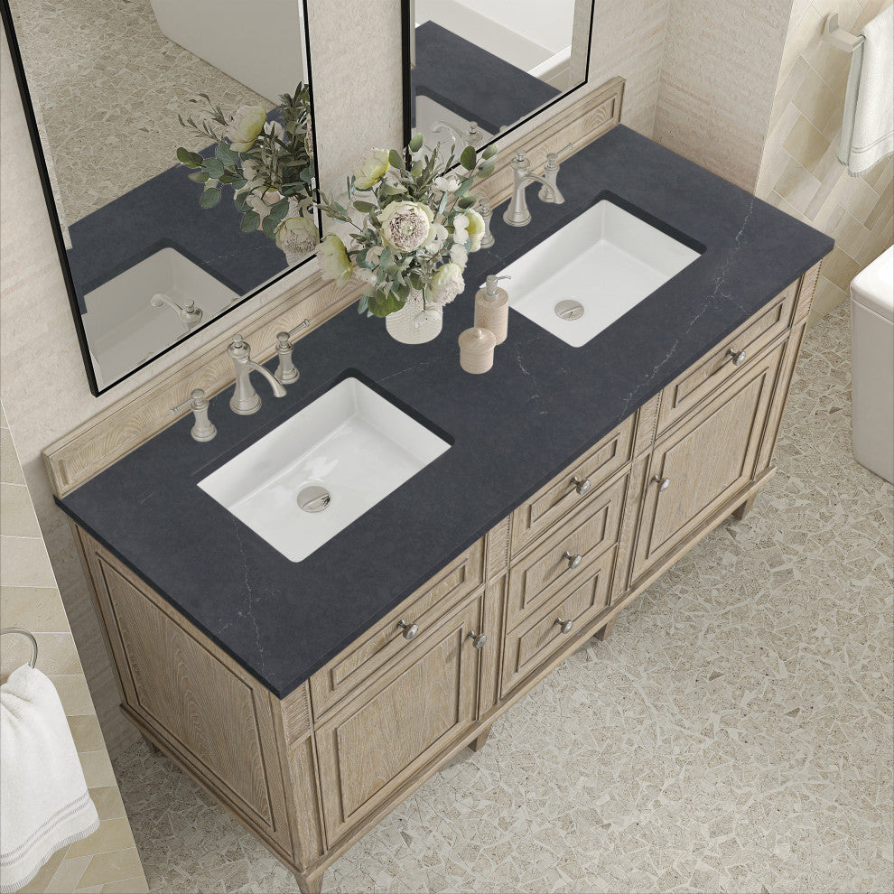 James Martin Vanities 424-V60D-3CSP Lorelai 60" Double Basin Wood - Light