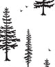 Tree With Birds Peel and Stick Vinyl Wallpaper, Black, 24"w X 60"h
