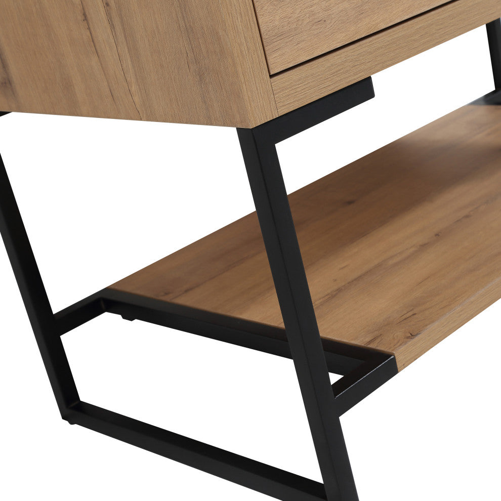 36 inch Plywood Freestanding Bathroom Vanity Set with Integrated Ceramic Sink