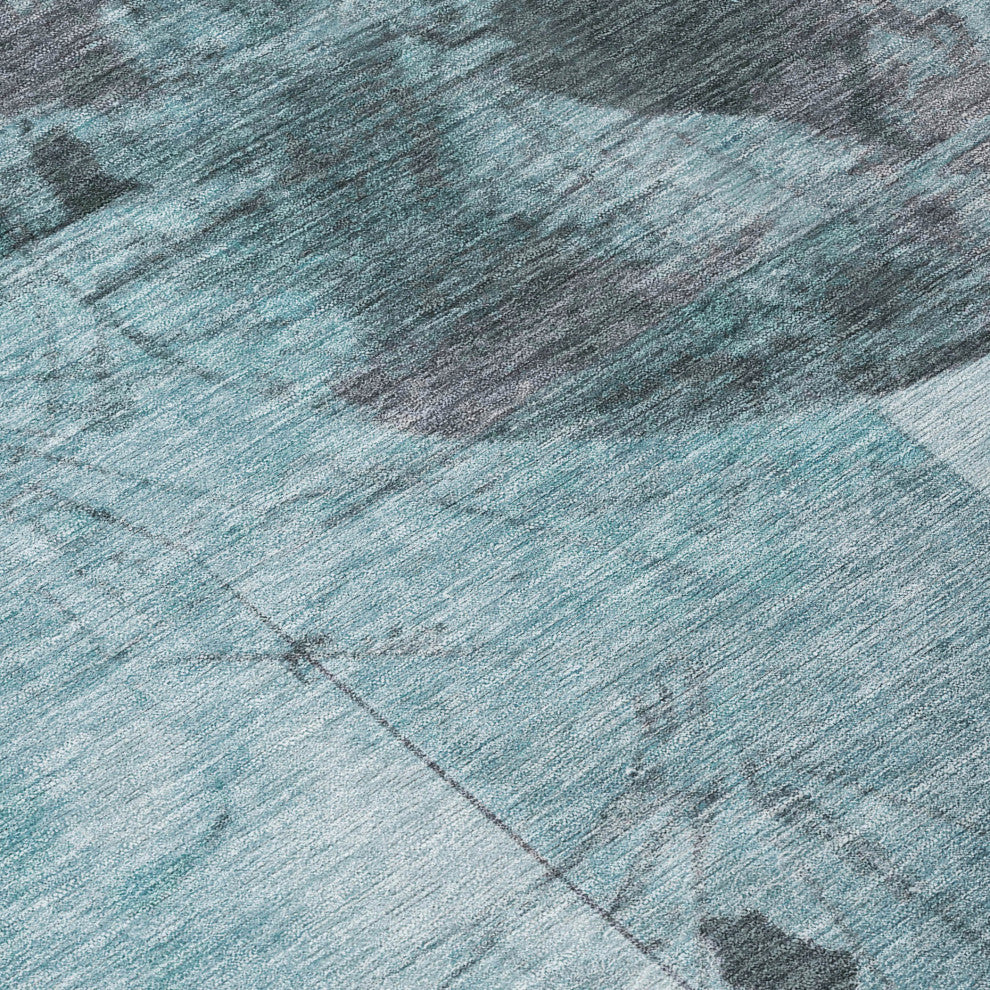 Machine Washable Indoor/Outdoor Chantille ACN1905 Teal 8' x 10' Rug