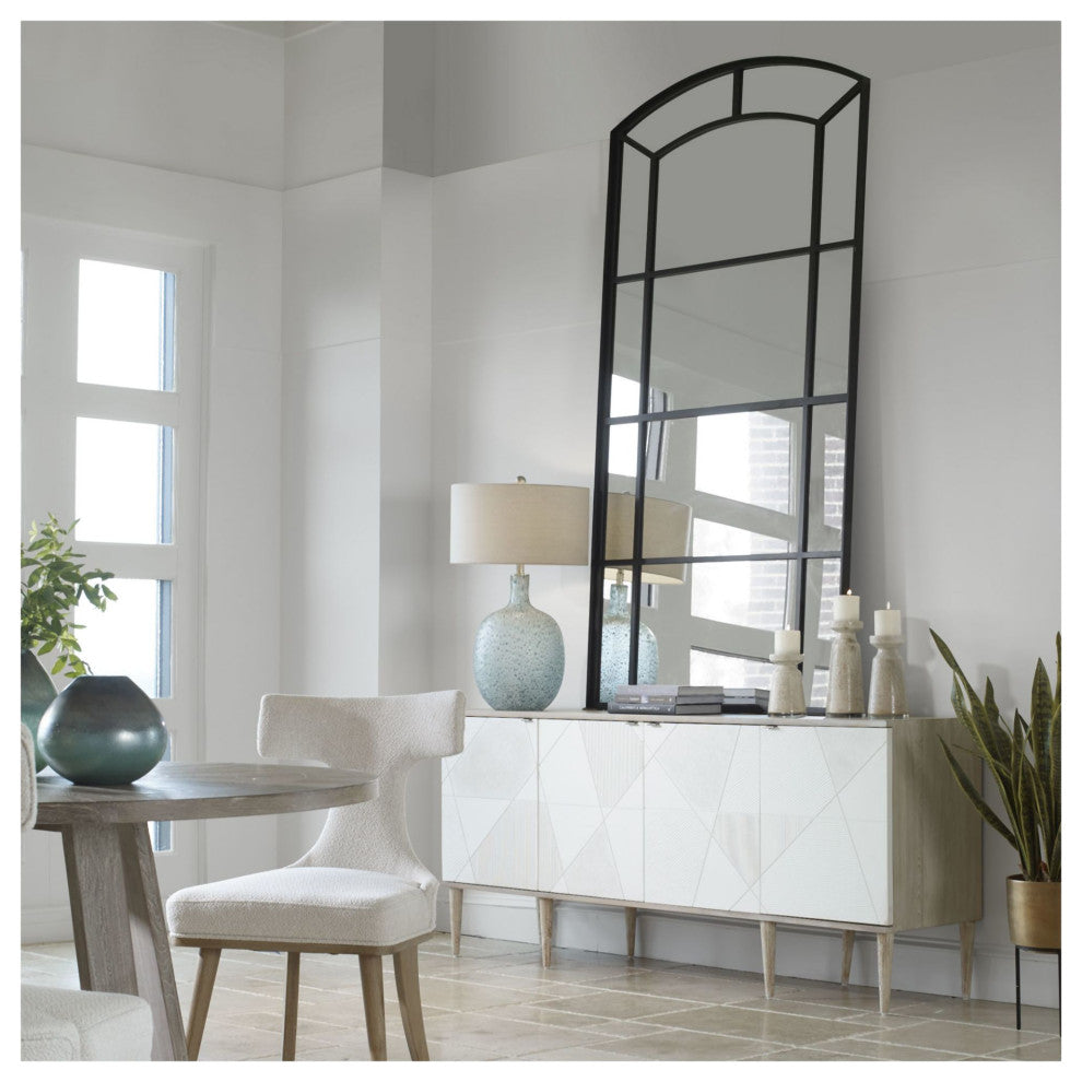 Uttermost 09752 Camber 42-1/8" W x 81-3/4" H Arched Framed - Satin Black