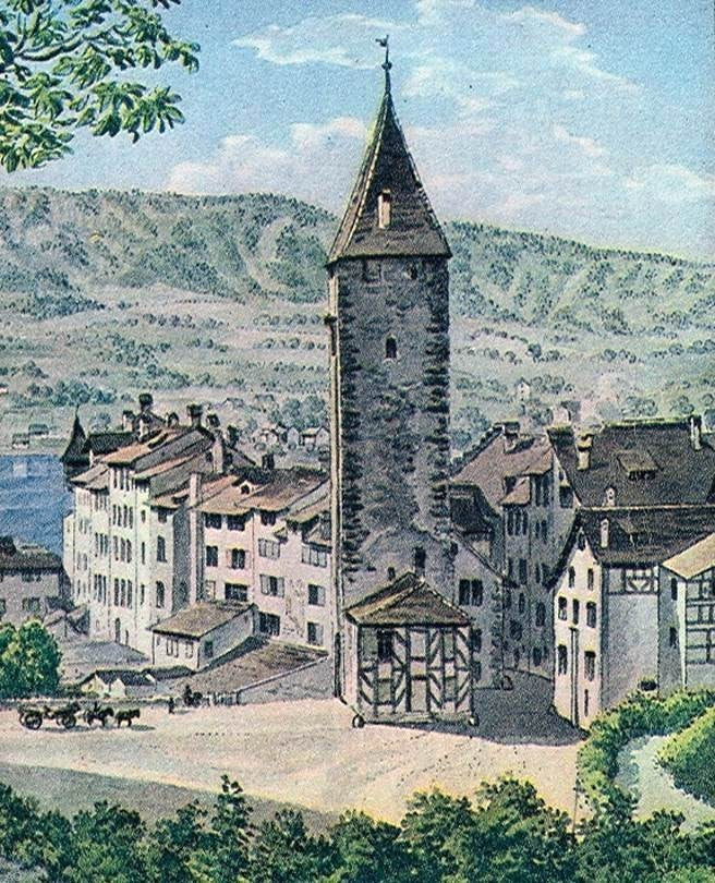 Heinrich Keller Das Oberdorftor in Zurich, 20"x25" Wall Decal