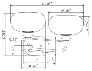 2-Light Bath Vanity Light, Black