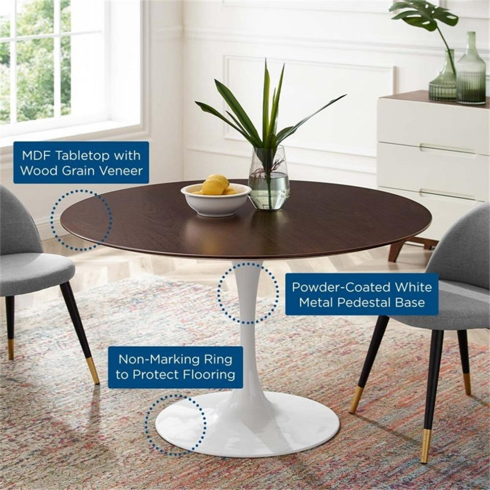 Lippa 48" Dining Table White Cherry Walnut -5173