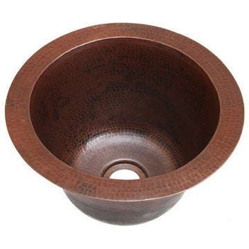 10" Mini Round Hammered Copper Bar Sink