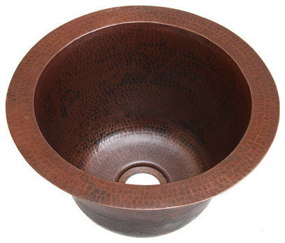 10" Mini Round Hammered Copper Bar Sink