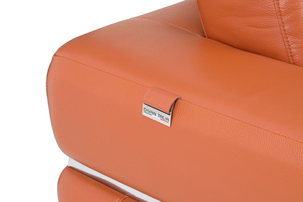 Ferrara Genuine Italian Leather Modern Chair Camel