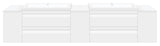 Wall-Mount White Vanity Set - Two Sink Bases Three 12 Side Bases, 96"