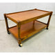 Vintage 1960s Mahogany 2-Tier Rolling Cart