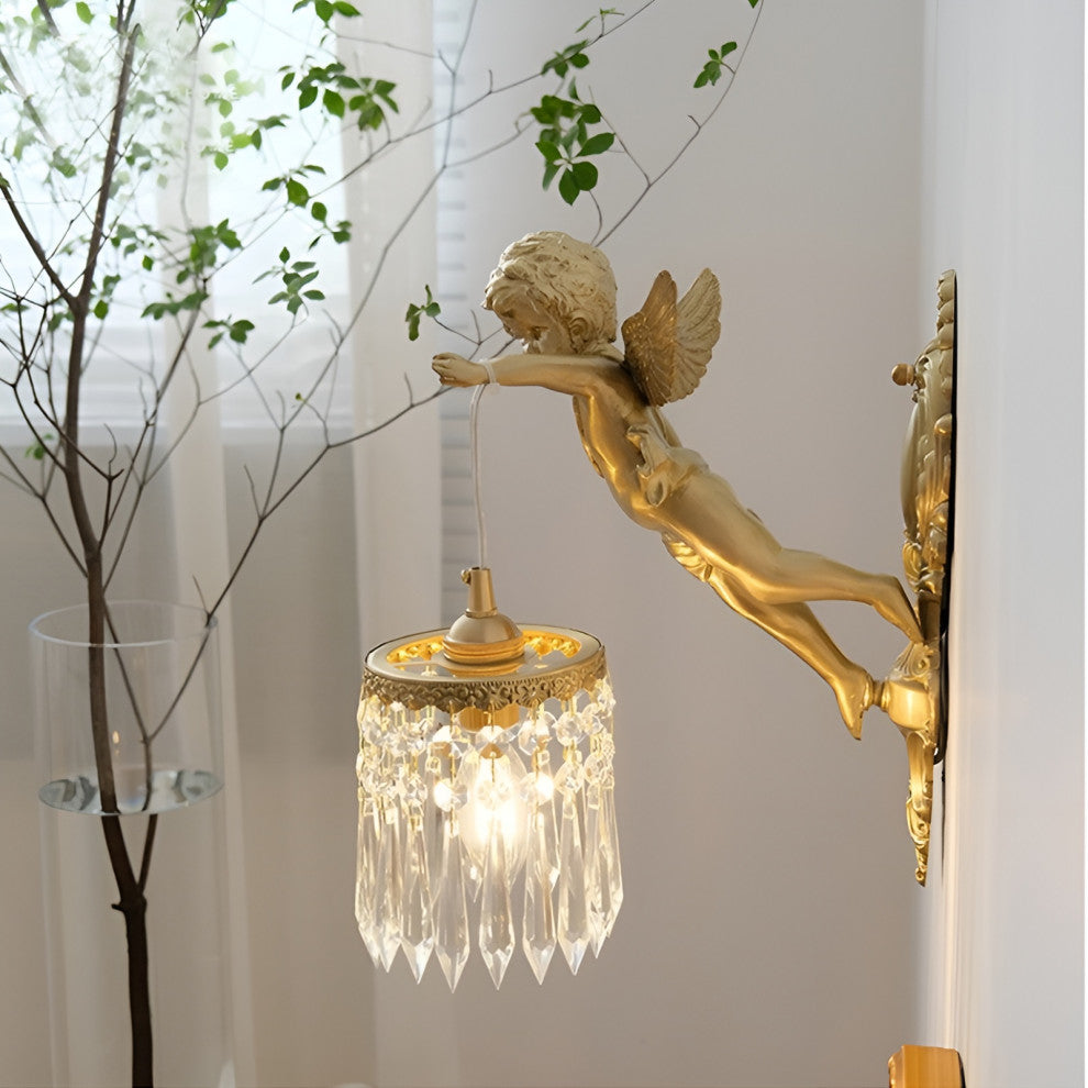 Luxury Wall Lamp in Medieval Style for Living Room, Bedroom, A, Cool Light