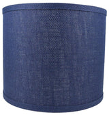 Classic Drum Burlap Lampshades, Navy Blue, 12"