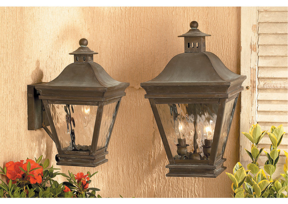 Outdoor Wall Lantern Landings, Solid Brass, a Charcoal Finish
