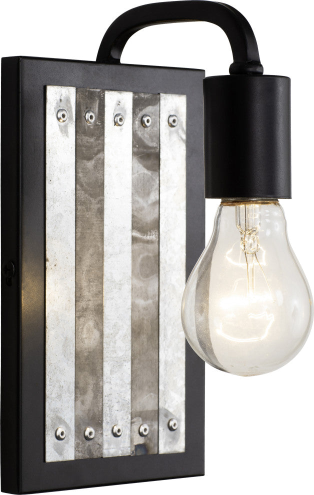 Varaluz-336W01BL-One Light Wall Sconce Black/Galvanized