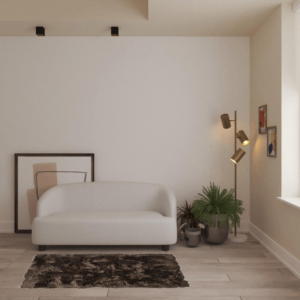 3' X 5' Chocolate Faux Fur Non Skid Area Rug