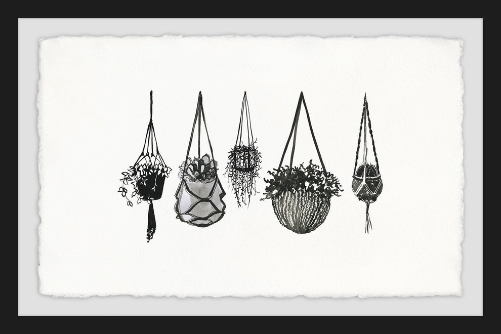 "Hanging Plants II" Framed Painting Print, 45"x30"