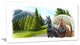 "Road in Mountains With Horses" Landscape Wall Art, 32"x16"