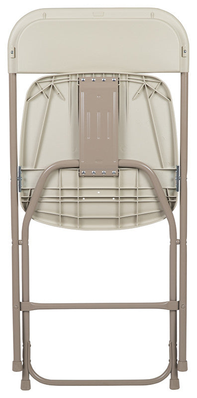 Hercules Series Plastic Folding Chair - 2 Pack 650LB Weight Capacity, Beige